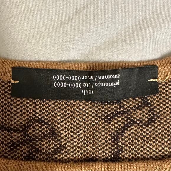 ROKH Logo Crop Tank Bra Top Size Large Brown Black - Picture 5 of 11